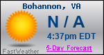 Weather Forecast for Bohannon, VA