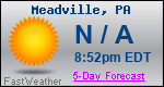 Weather Forecast for Meadville, PA