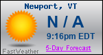 Weather Forecast for Newport, VT