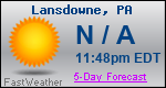 Weather Forecast for Lansdowne, PA