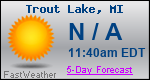 Weather Forecast for Trout Lake, MI