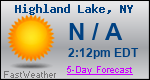 Weather Forecast for Highland Lake, NY