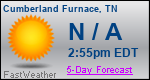 Weather Forecast for Cumberland Furnace, TN