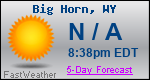 Weather Forecast for Big Horn, WY