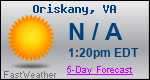 Weather Forecast for Oriskany, VA