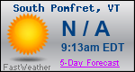 Weather Forecast for South Pomfret, VT