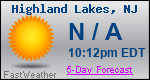 Weather Forecast for Highland Lakes, NJ