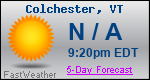 Weather Forecast for Colchester, VT