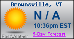 Weather Forecast for Brownsville, VT