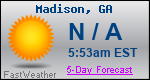 Weather Forecast for Madison, GA