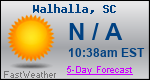 Weather Forecast for Walhalla, SC